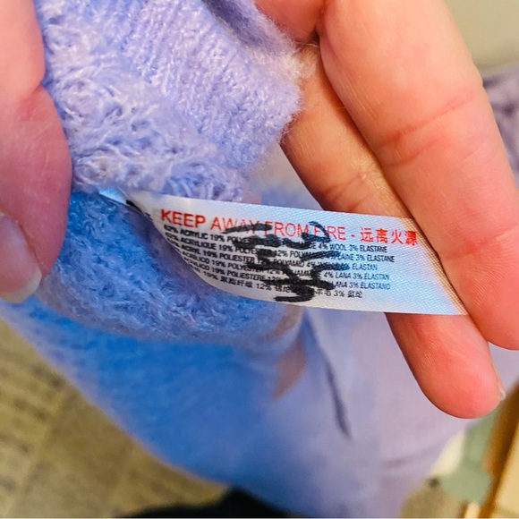 Free People Intimately C.O.Z.Y Sweater Lilac Waffle Knit Oversized Sweater - Picture 7 of 7